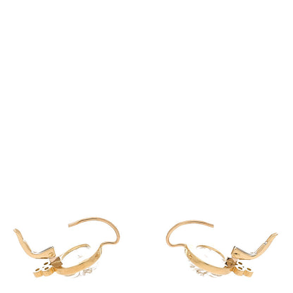 Temple St. Clair 18K Yellow Gold Diamond Rock Crystal Small Celestial Moonface Earrings 3 of 4