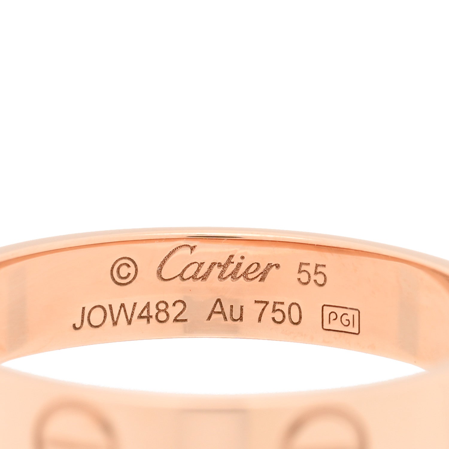 Cartier 18K Pink Gold 3.5mm LOVE Wedding Band Ring 55 7.25 4 of 5