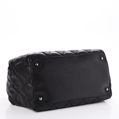 Chanel Lambskin Cells Accordion Tote Black 4 of 7