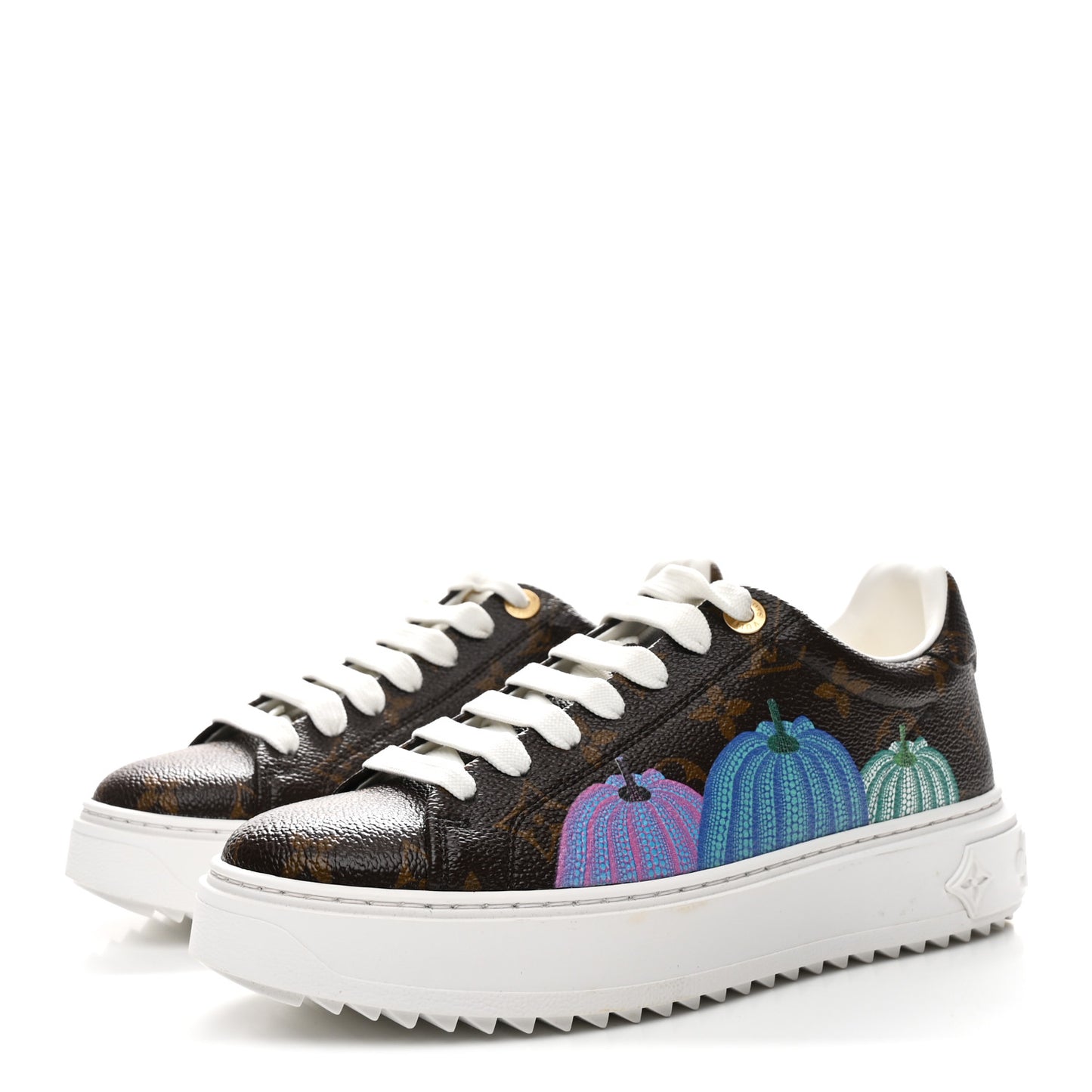 LV X YK Monogram Pumpkin Time Out Sneakers 37