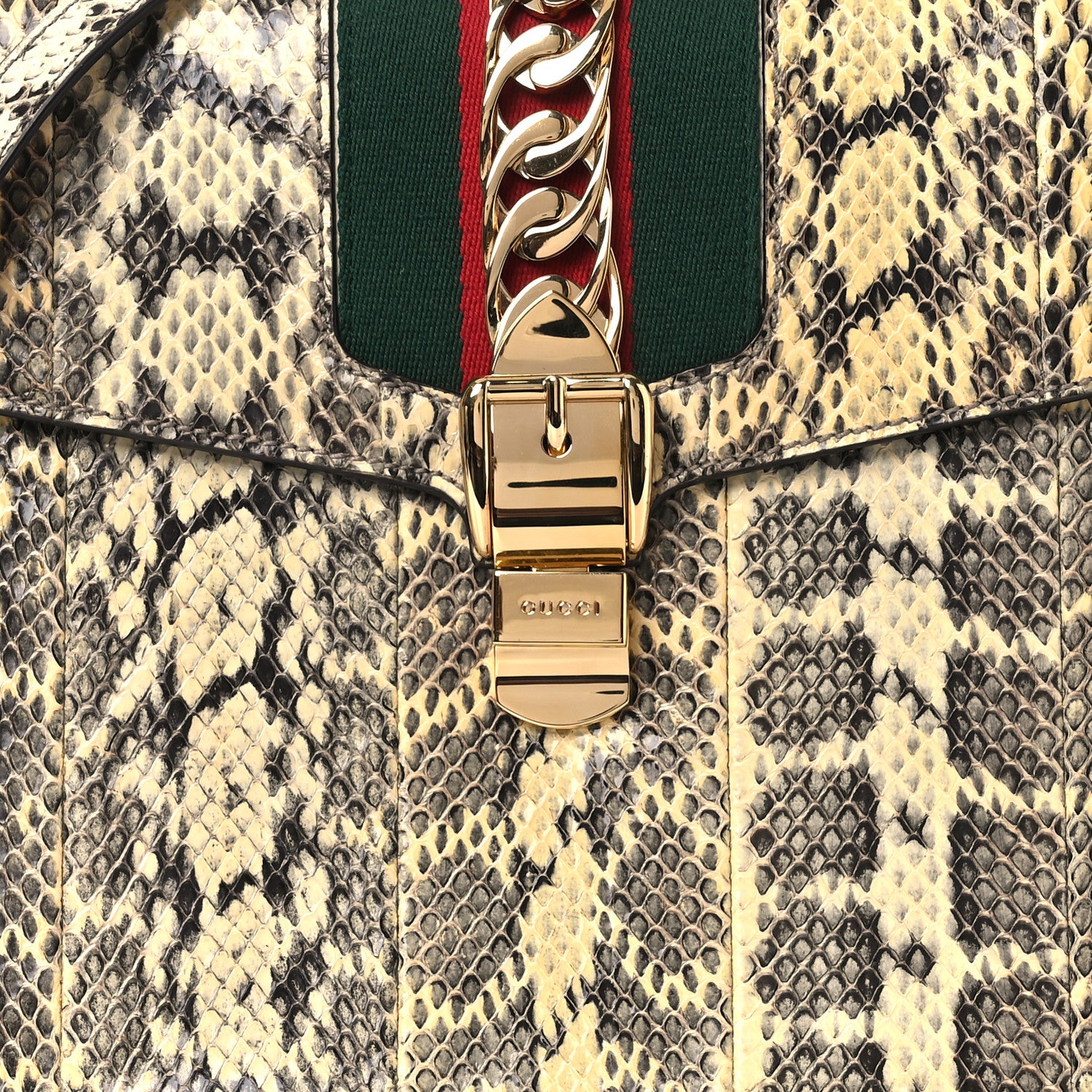 Gucci Snakeskin Medium Sylvie Top Handle Roccia 8 of 10