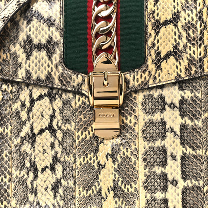Gucci Snakeskin Medium Sylvie Top Handle Roccia 8 of 10