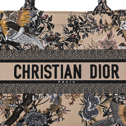 Christian Dior Canvas Embroidered Jardin D'Hiver Medium Book Tote Beige Multicolor 8 of 11