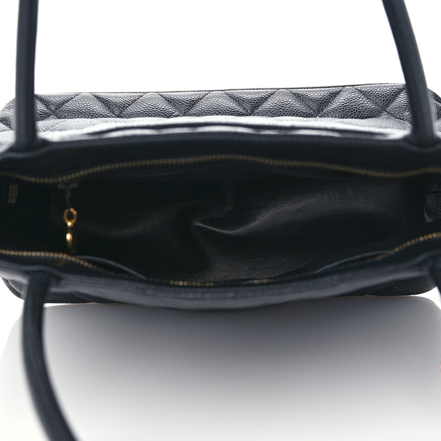Caviar Quilted Medallion Tote Black