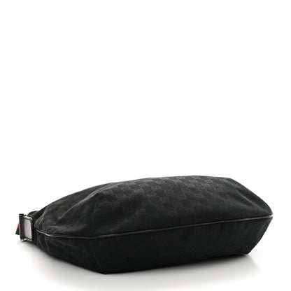 Gucci Monogram Web Medium Half Moon Hobo Black 4 of 14