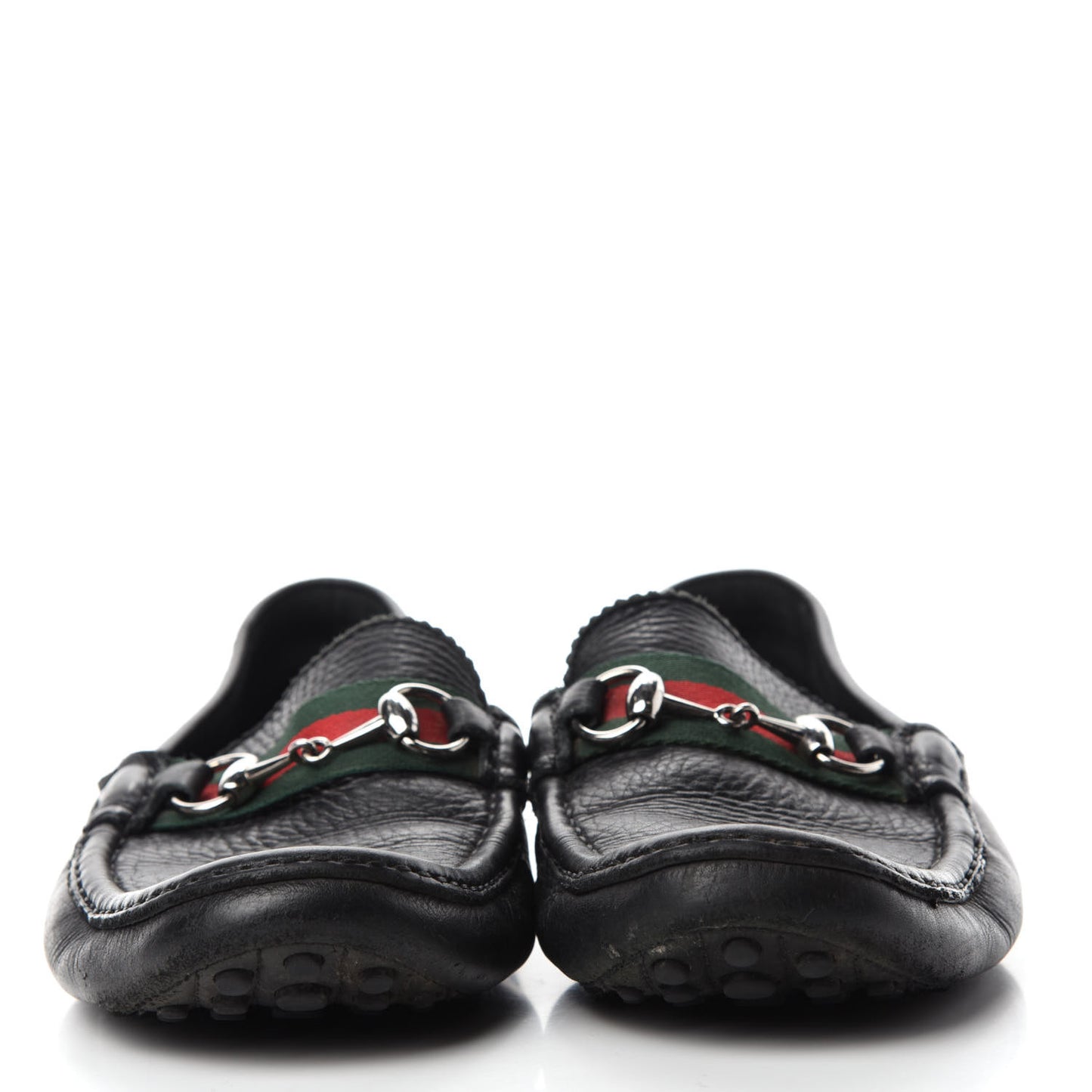 Calfskin Mens Horsebit Web Driver Loafers 8.5 Black
