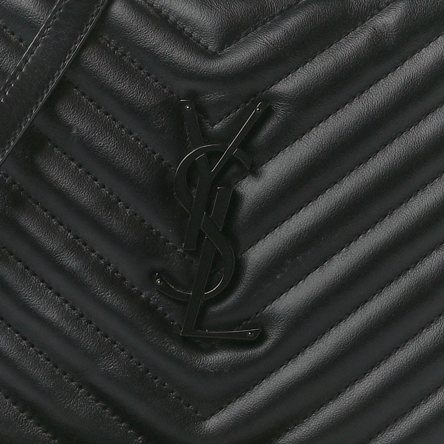 Saint Laurent Calfskin Matelasse Monogram Monochrome Lou Camera Bag Black 8 of 10