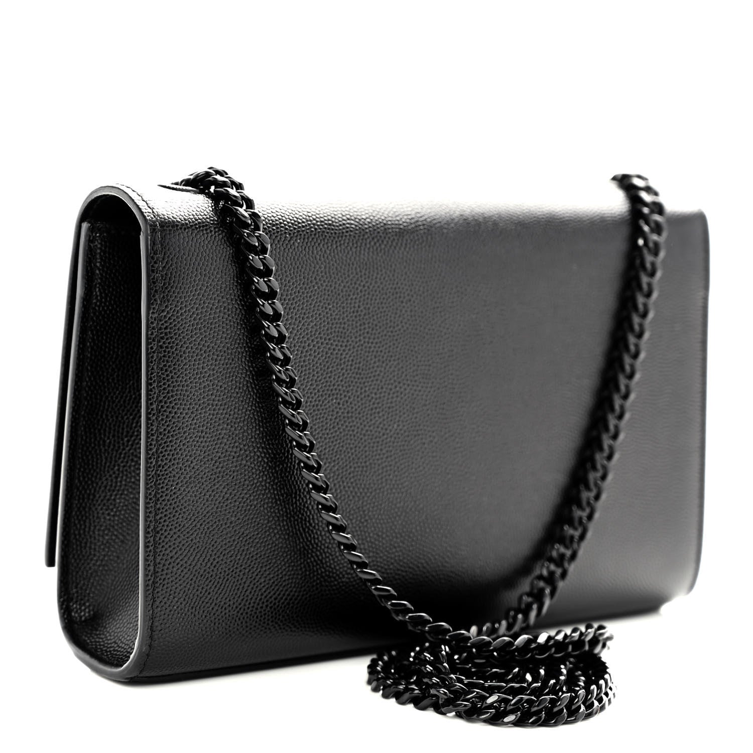 Saint Laurent Grain De Poudre Small Monogram Monochrome Kate Satchel Black 3 of 9