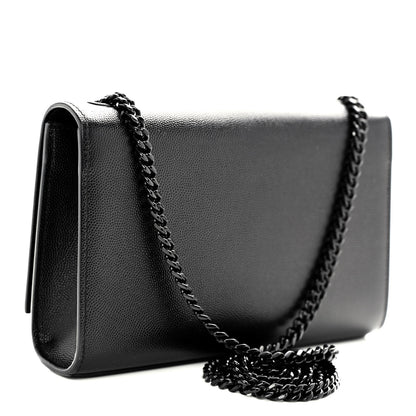 Saint Laurent Grain De Poudre Small Monogram Monochrome Kate Satchel Black 3 of 9