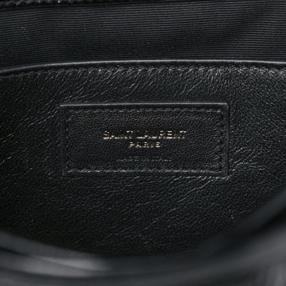 Saint Laurent Crinkled Calfskin Matelasse Monogram Baby Niki Chain Satchel Black 6 of 11