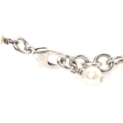 Chanel Crystal Pearl CC Long Necklace Silver 4 of 5