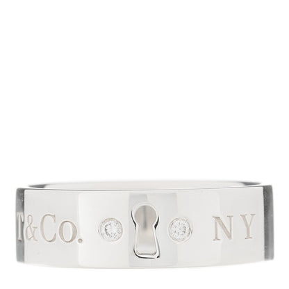 Tiffany Sterling Silver Diamond Locks Ring 53 6.5 1 of 3