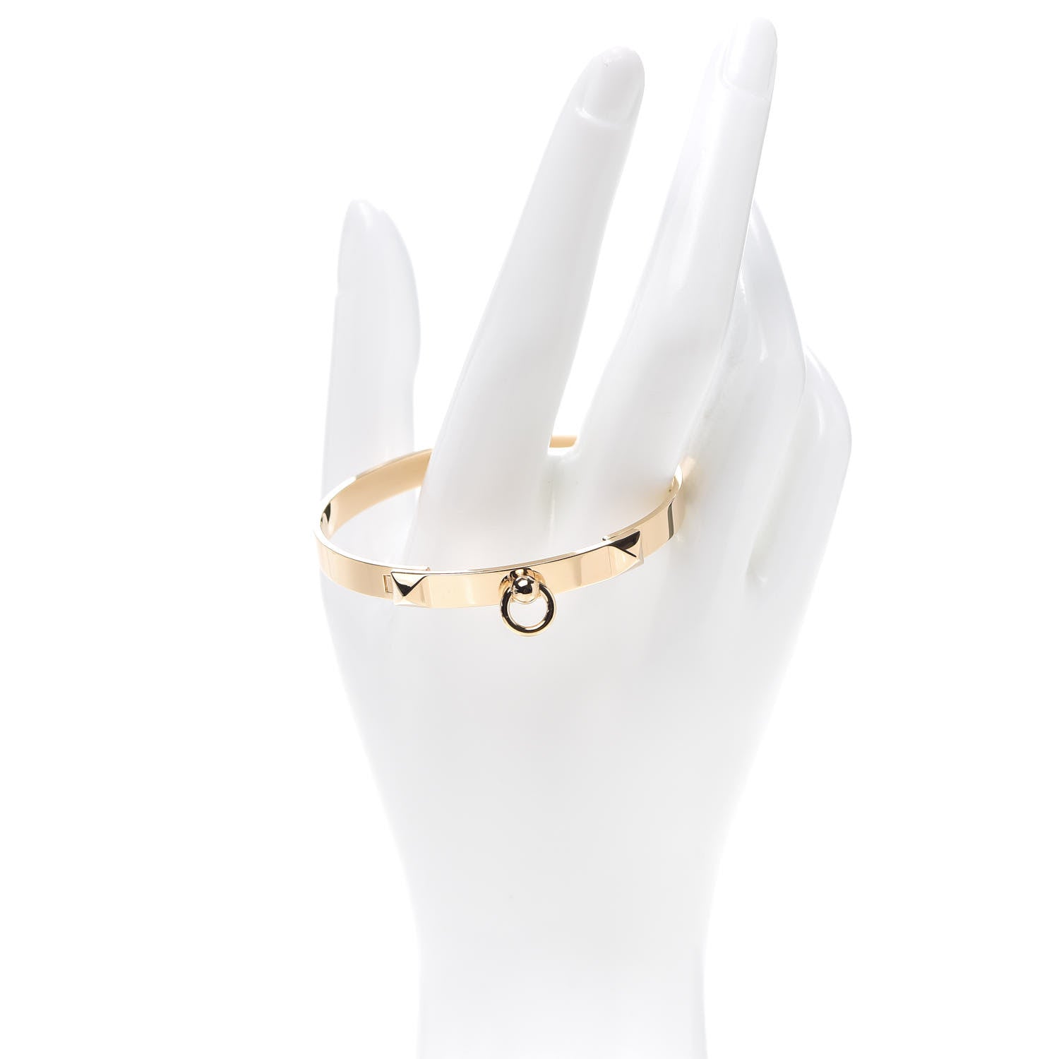 Hermes 18K Rose Gold PM Collier De Chien Bracelet SH 2 of 5