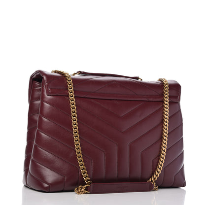Saint Laurent Calfskin Y Quilted Monogram Medium Loulou Chain Satchel Palissandre 3 of 10