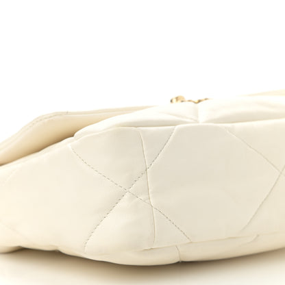 Chanel Lambskin Quilted Medium Chanel 19 Flap White 9 of 12