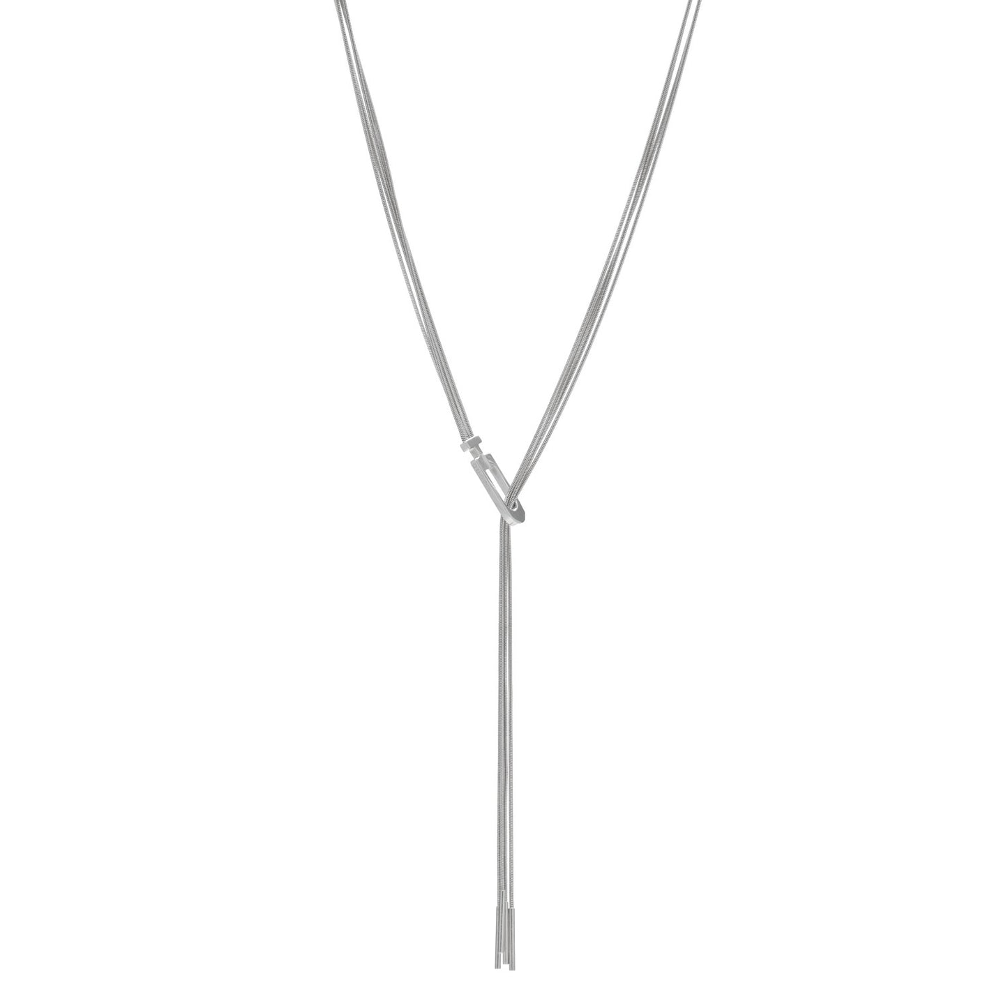 Sterling Silver Multi Strand Lariat Necklace