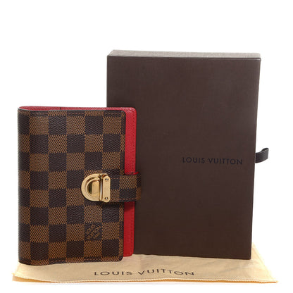 Louis Vuitton Damier Ebene Koala Small Ring Agenda Rouge Cover Red 5 of 8
