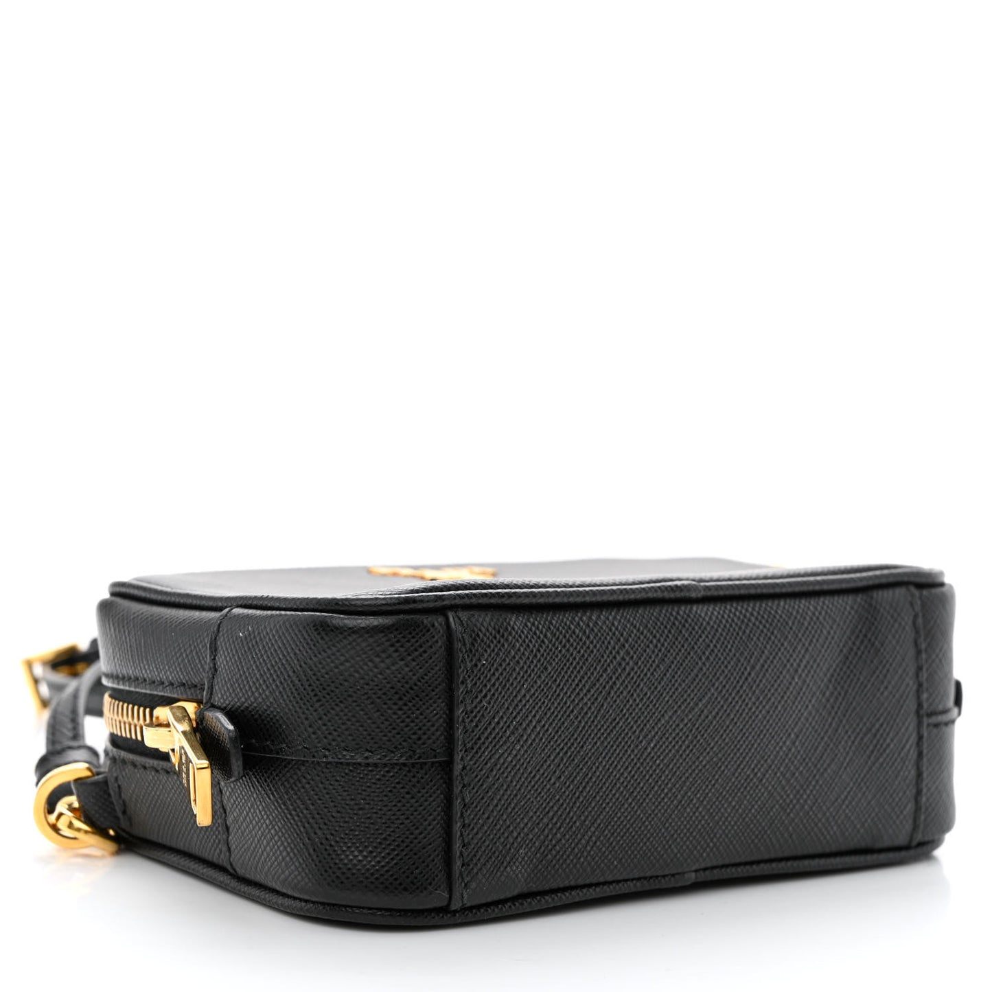Saffiano Mini Camera Crossbody Bag Black