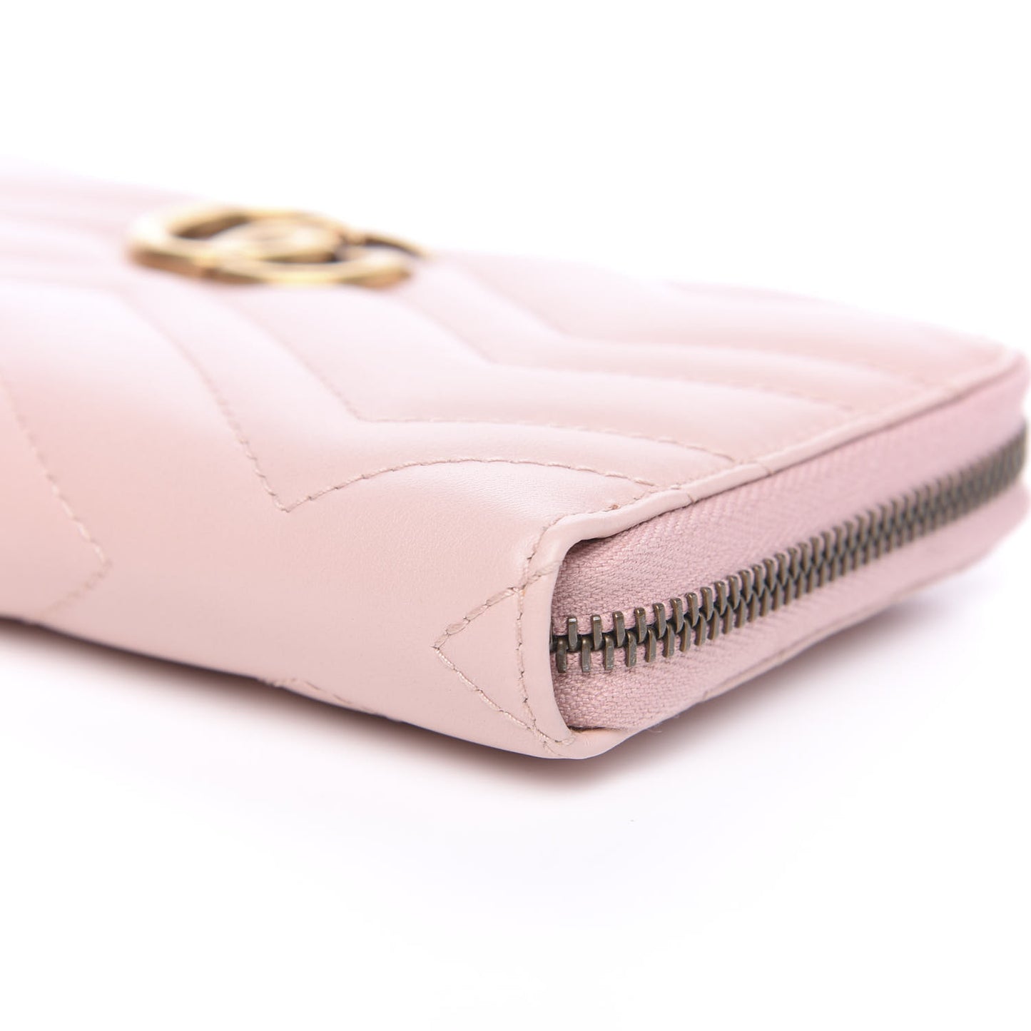 Calfskin Matelasse GG Marmont Zip Around Wallet Perfect Pink