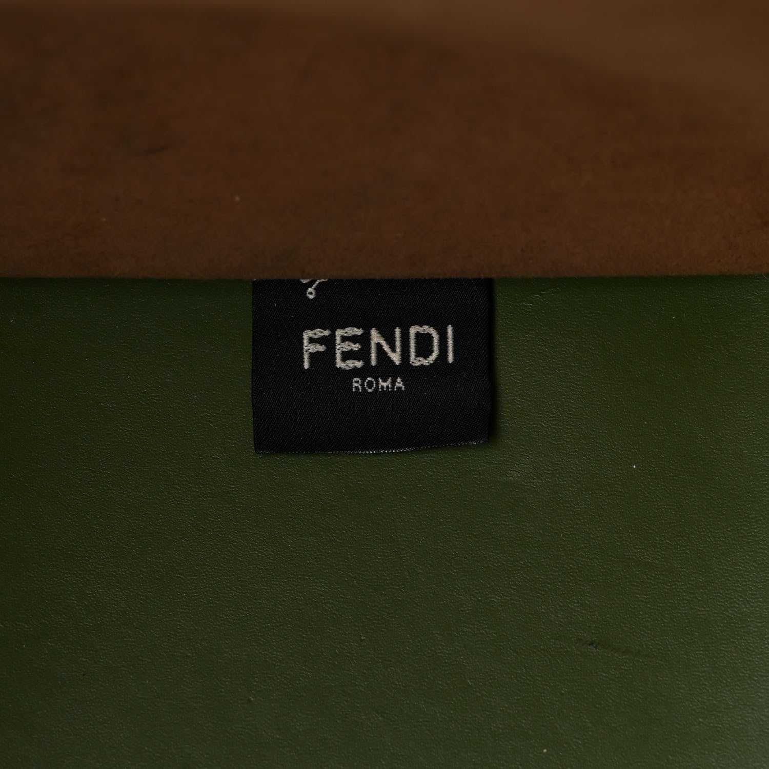 Fendi Vitello King Plexiglass Logo Embossed Medium Fendi Sunshine Shopper Tote Avocado 7 of 12