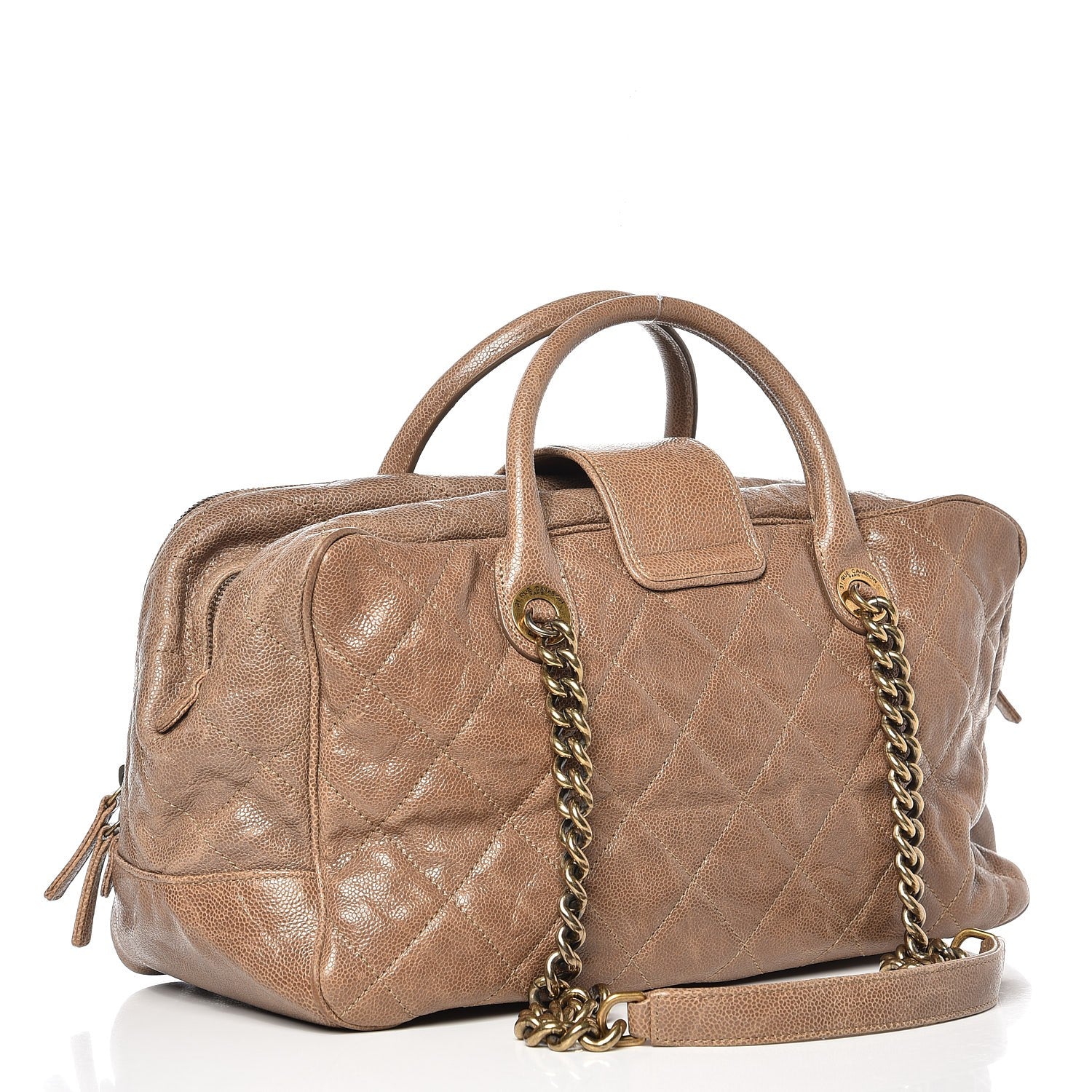 Chanel Crumpled Grained Calfskin Shiva Bowler Beige 3 of 13