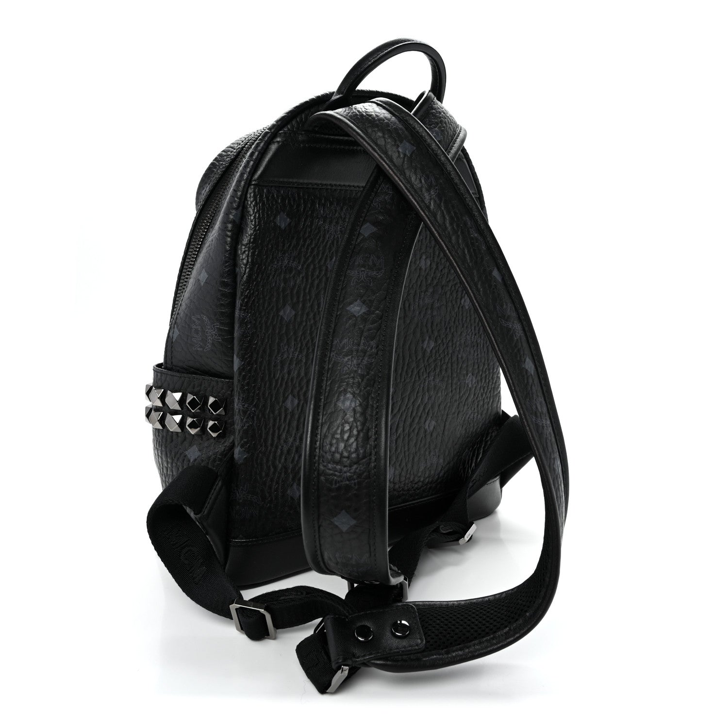 MCM Visetos Small Side Stud Stark Backpack Black 3 of 10