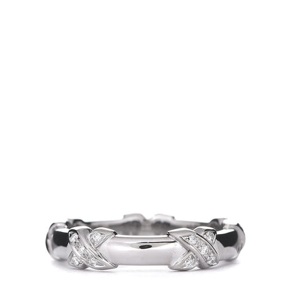 Tiffany 18K White Gold Diamond Signature X Ring 53 6.5 2 of 4