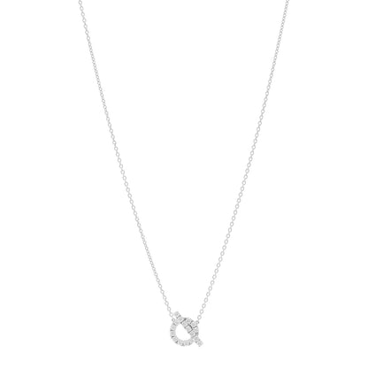 Hermes 18K White Gold Diamond Finesse Pendant Necklace 1 of 6