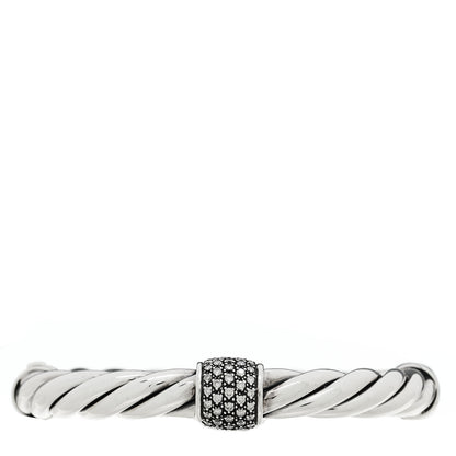 David Yurman Sterling Silver Diamond Midnight Melange Station Bangle Bracelet 1 of 3