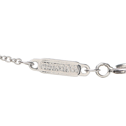 Tiffany 18K White Gold Blue Sapphire T Open Horizontal Bar Pendant Necklace 5 of 6