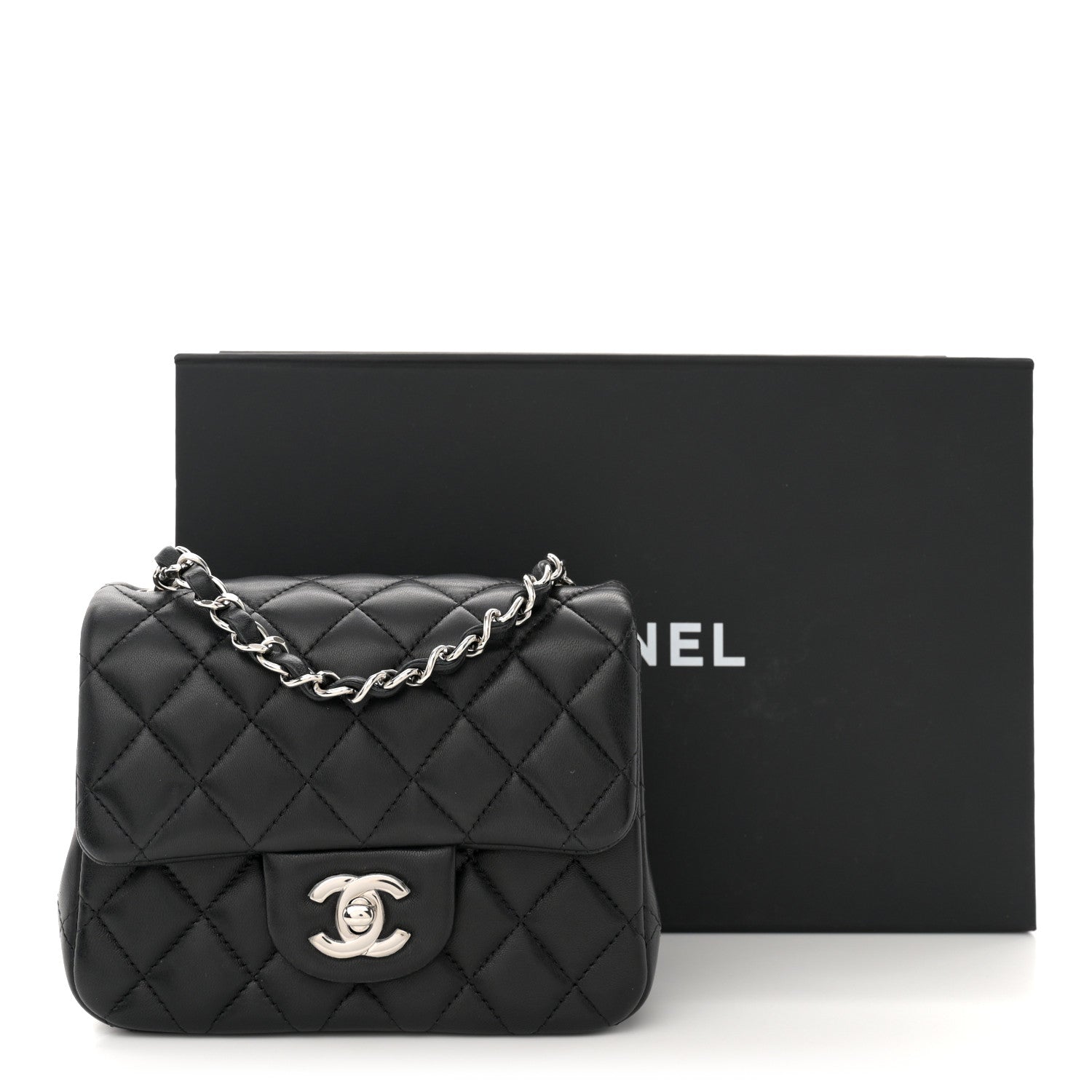 Chanel Lambskin Quilted Mini Square Flap Black 11 of 11