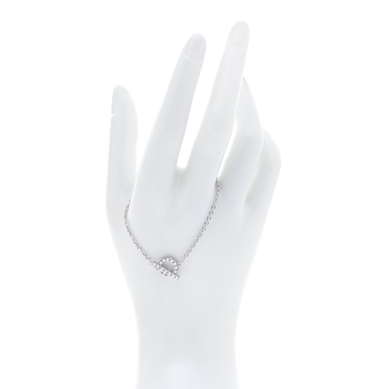 Hermes 18K White Gold Diamond Finesse Bracelet SH 2 of 7