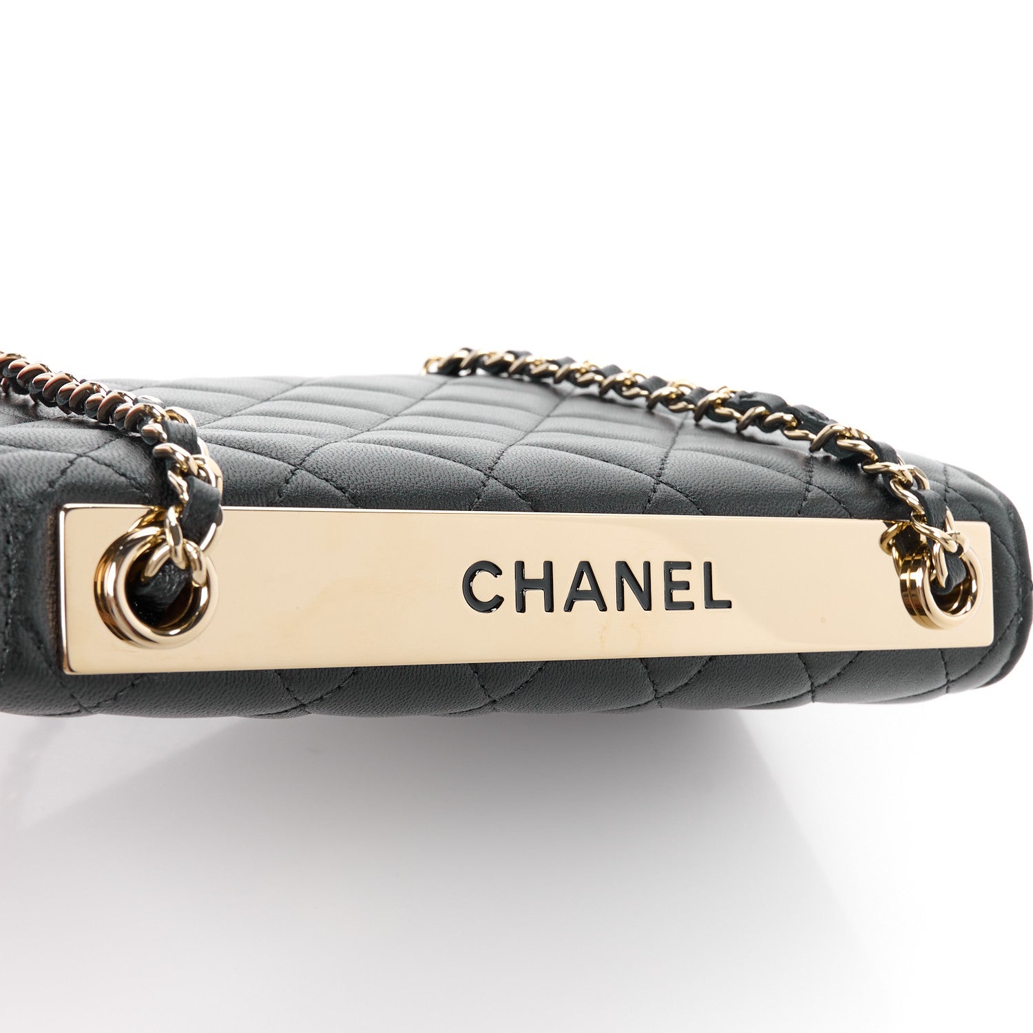 Chanel Lambskin Quilted Trendy CC Wallet On Chain WOC Black 10 of 14