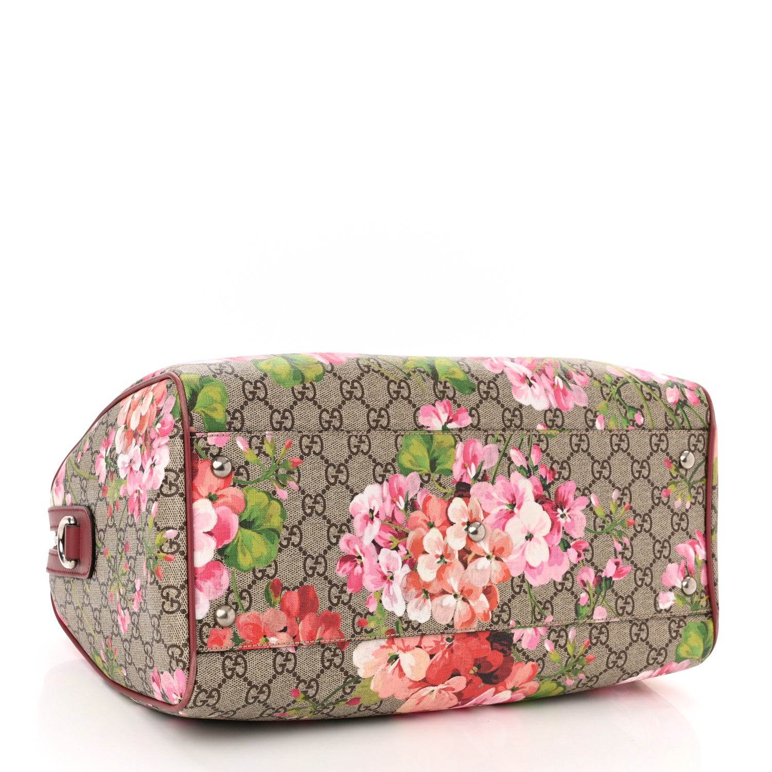Gucci GG Supreme Monogram Blooms Medium Boston Beige Multicolor Dry Rose 4 of 11