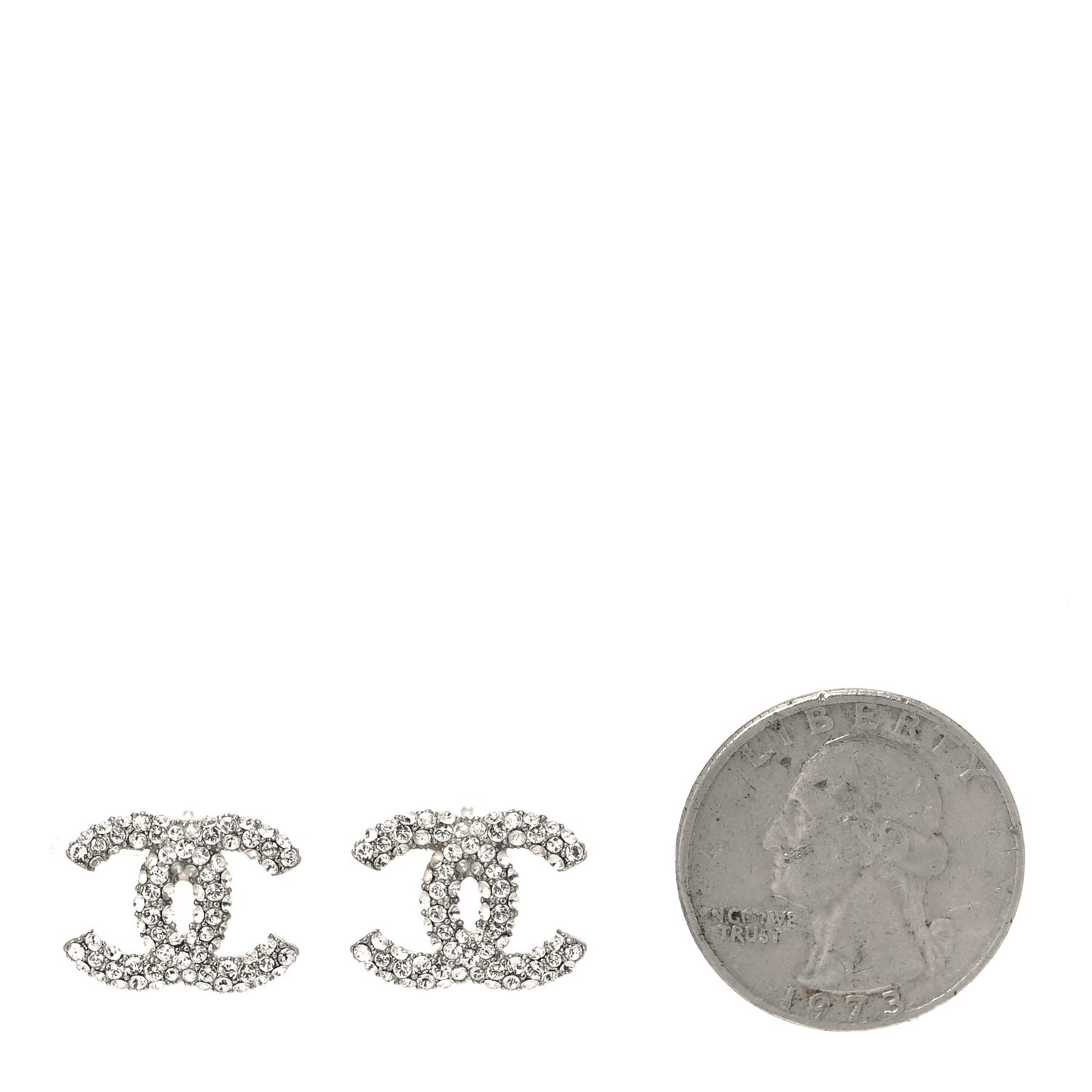 Crystal CC Earrings Silver