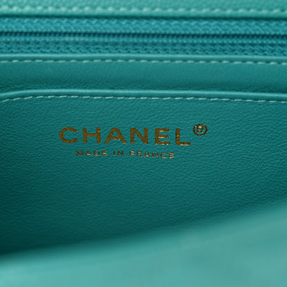 Chanel Caviar Quilted Mini Rectangular Flap Turquoise 6 of 10