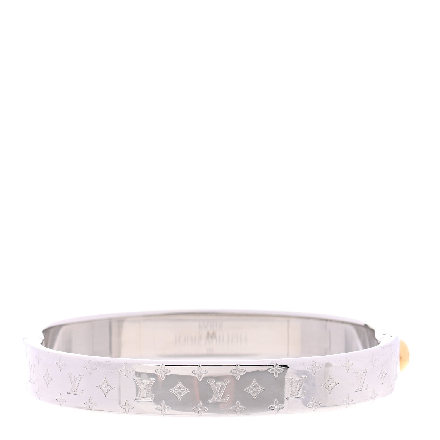 Louis Vuitton Brass Palladium Plated Nanogram Cuff M Silver 3 of 5