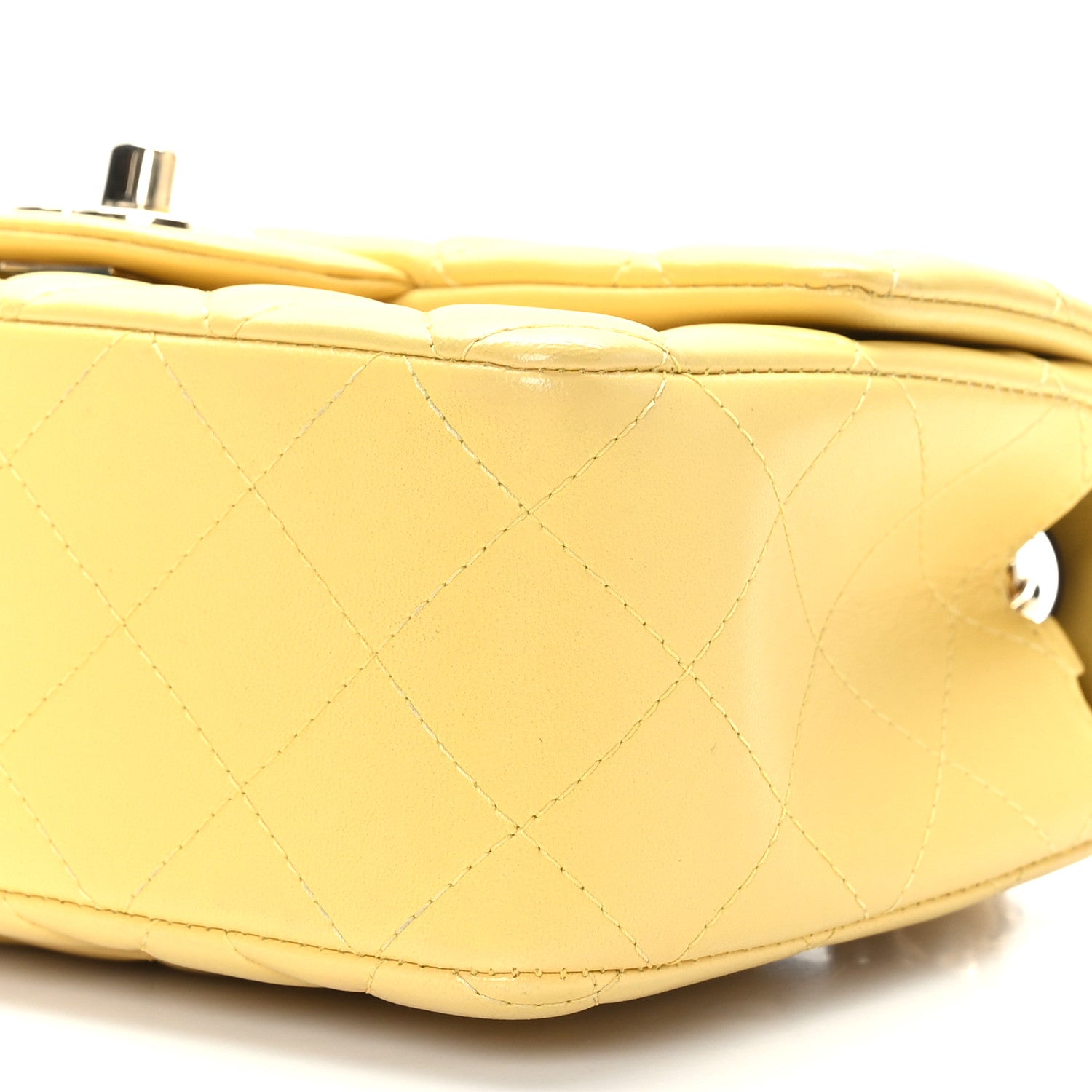 Chanel Lambskin Quilted Mini Rectangular Flap Yellow 9 of 10