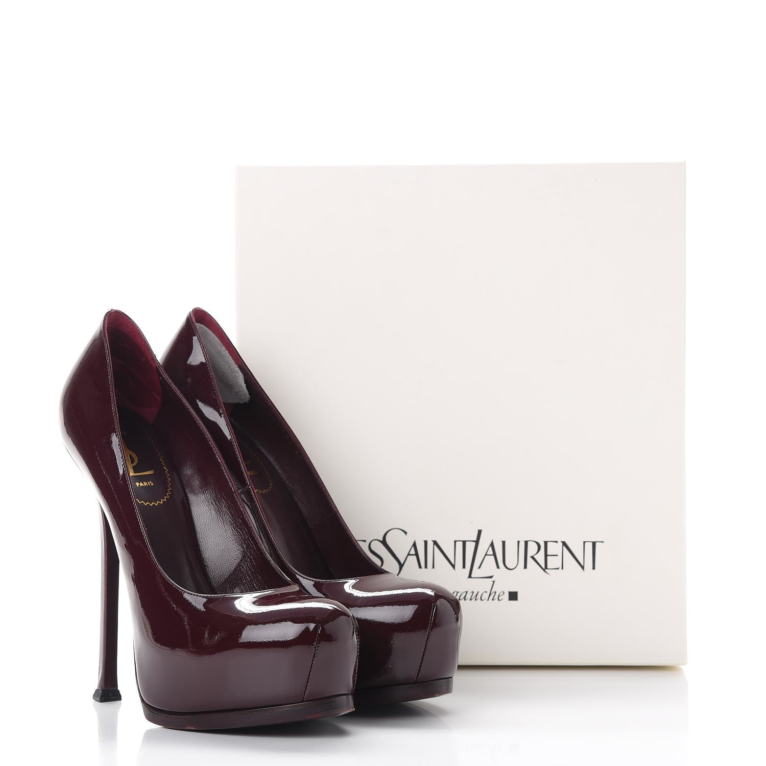 Saint Laurent Vitello Vernice Tribtoo 105 Pumps 40 Amarena 16 of 16