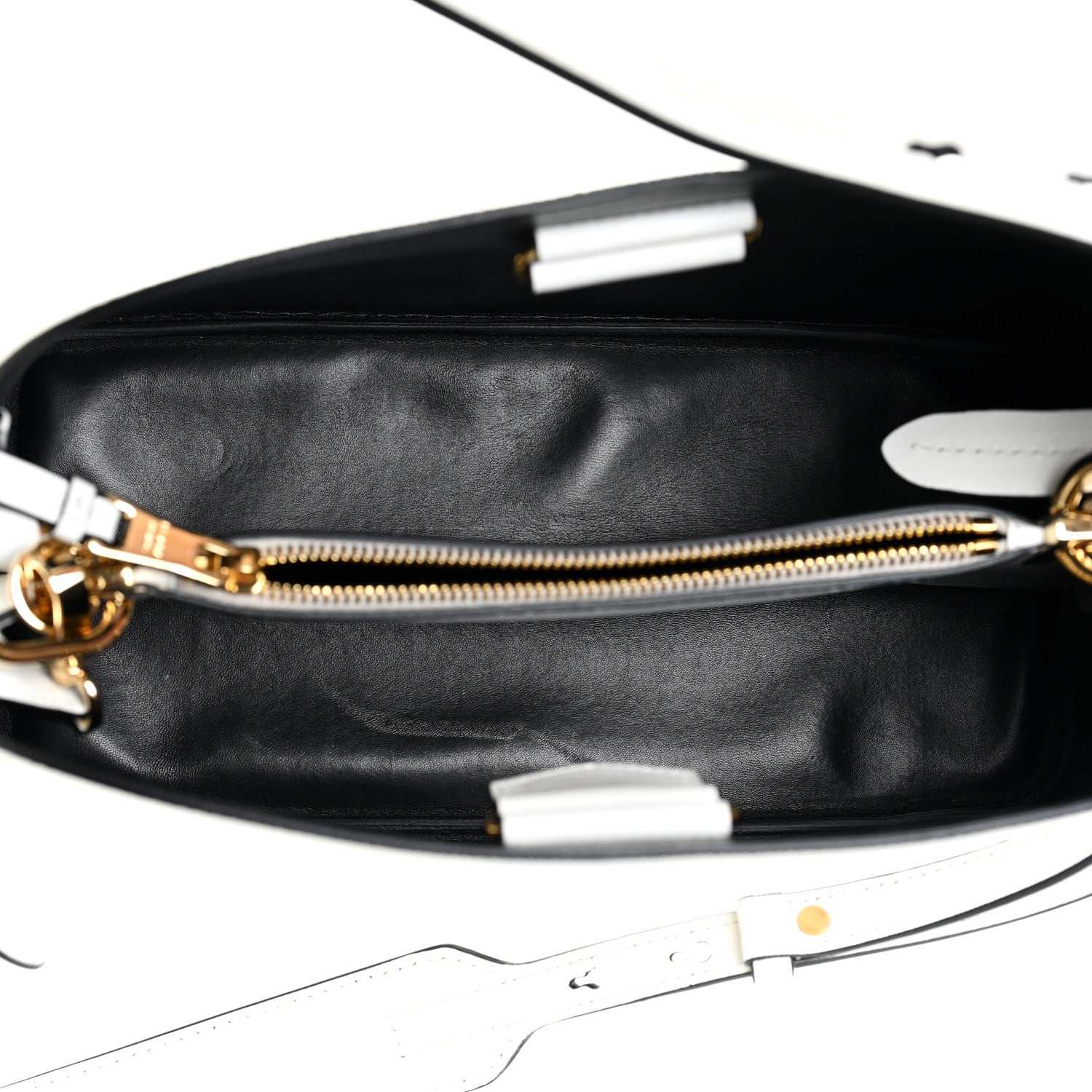 Prada Saffiano Cuir Medium Matinee Tote White Black 5 of 11