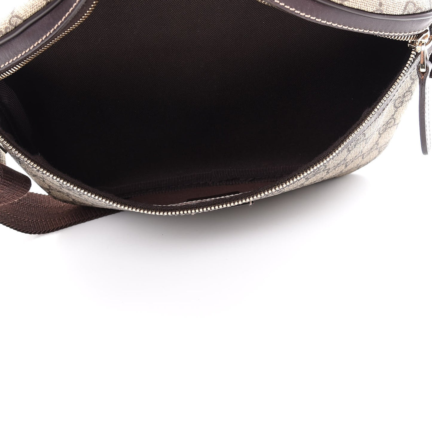 GG Supreme Monogram Belt Bag Dark Brown