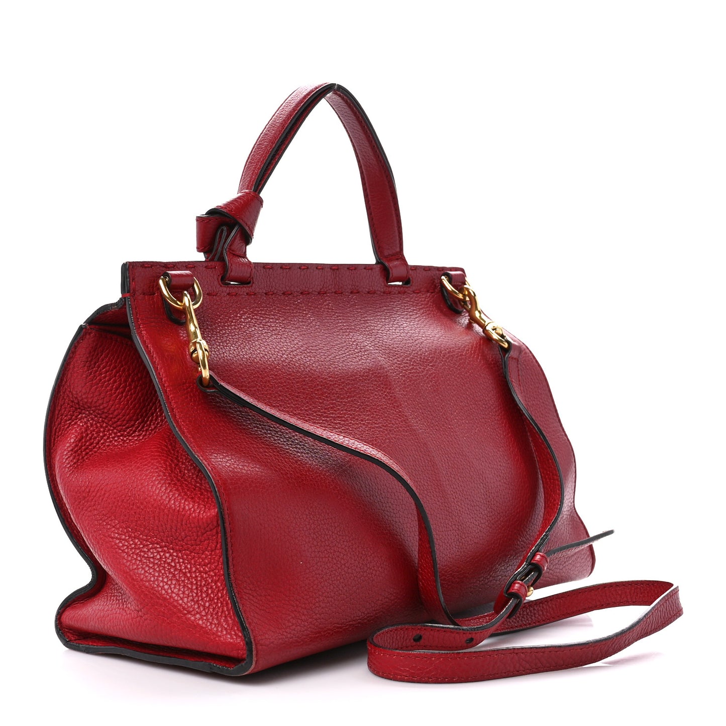 Calfskin Small GG Marmont Top Handle Bag Vulcanic Red
