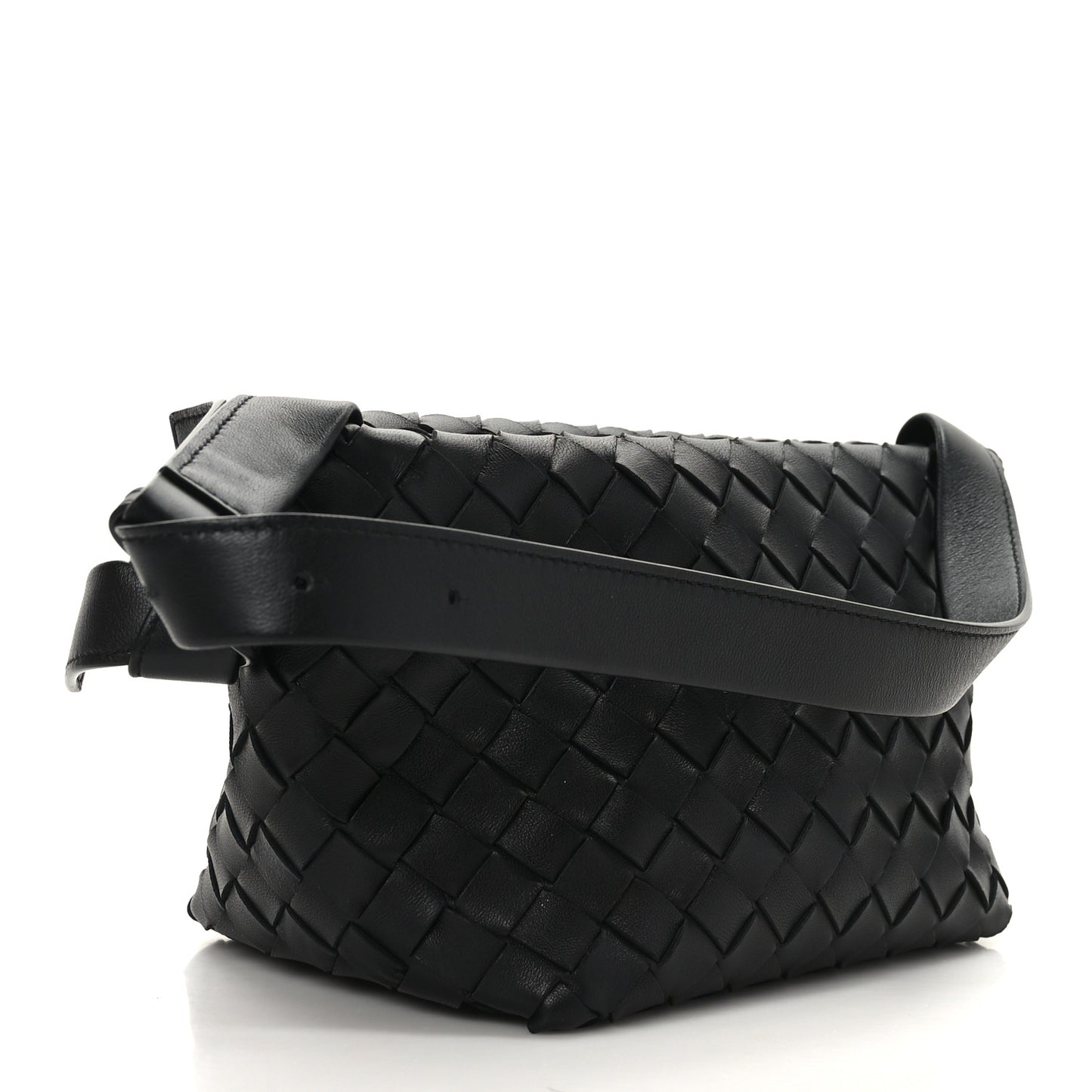 Nappa Intrecciato Tie Shoulder Bag Black
