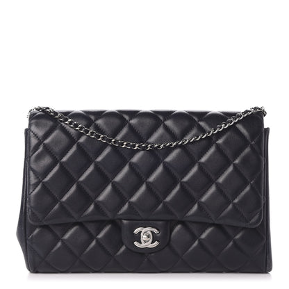 Chanel Lambskin Quilted Clutch With Chain Flap Navy 1 of 11
