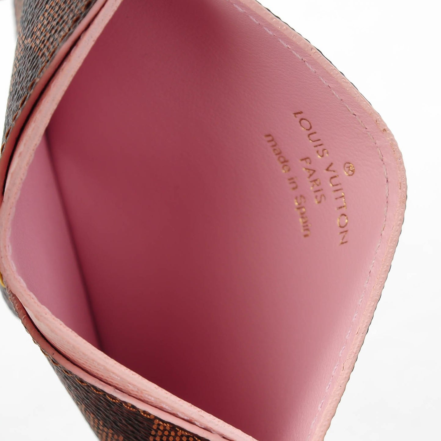 Damier Ebene Caissa Card Holder Rose Ballerine