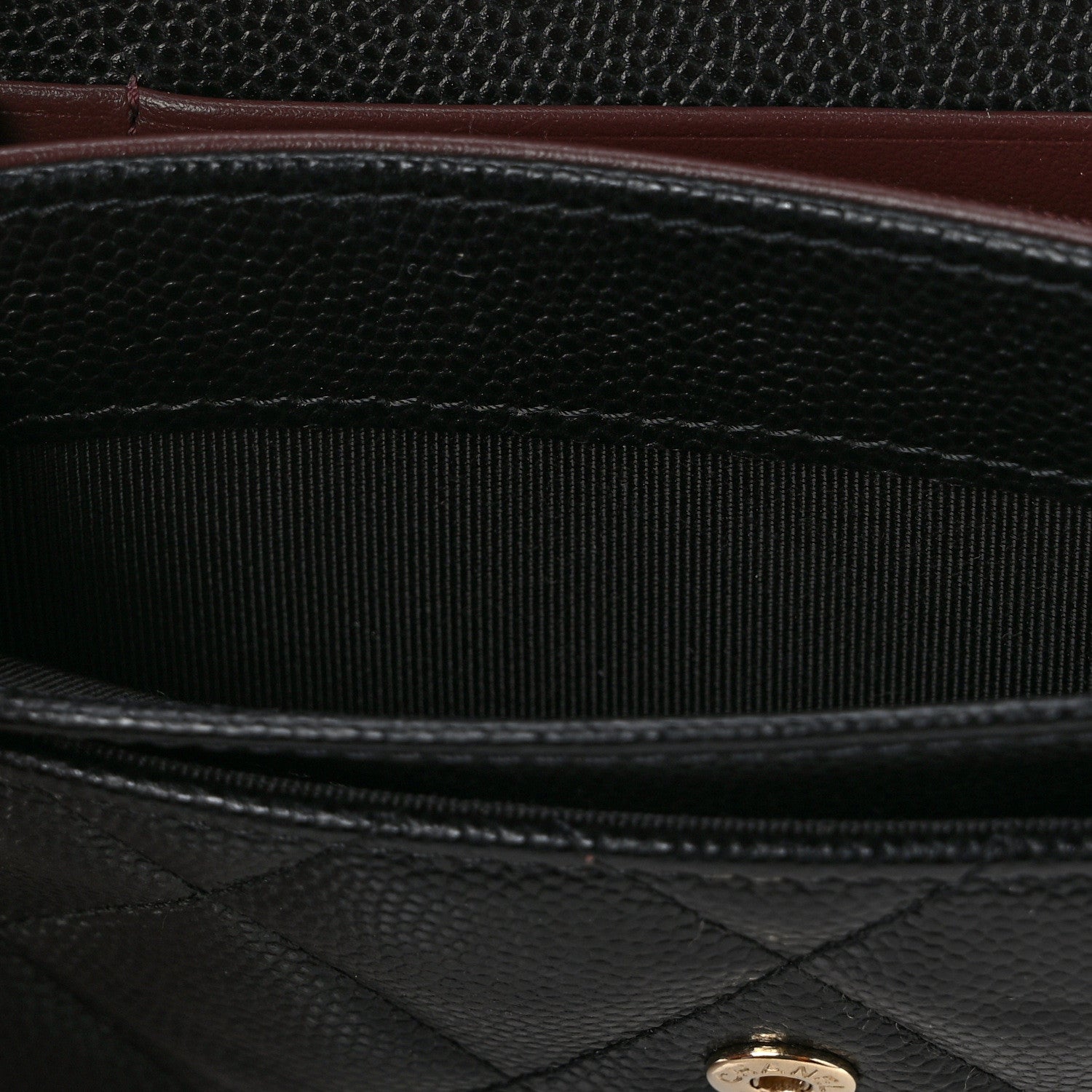 Chanel Caviar Quilted Medium Gusset Flap Wallet Black 10 of 11