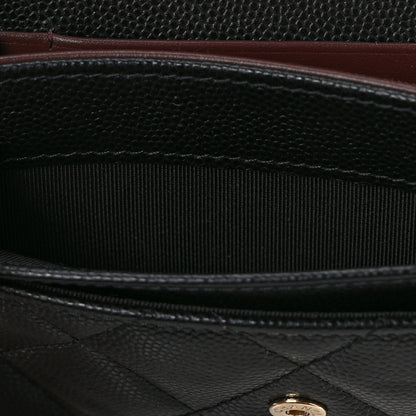 Chanel Caviar Quilted Medium Gusset Flap Wallet Black 10 of 11