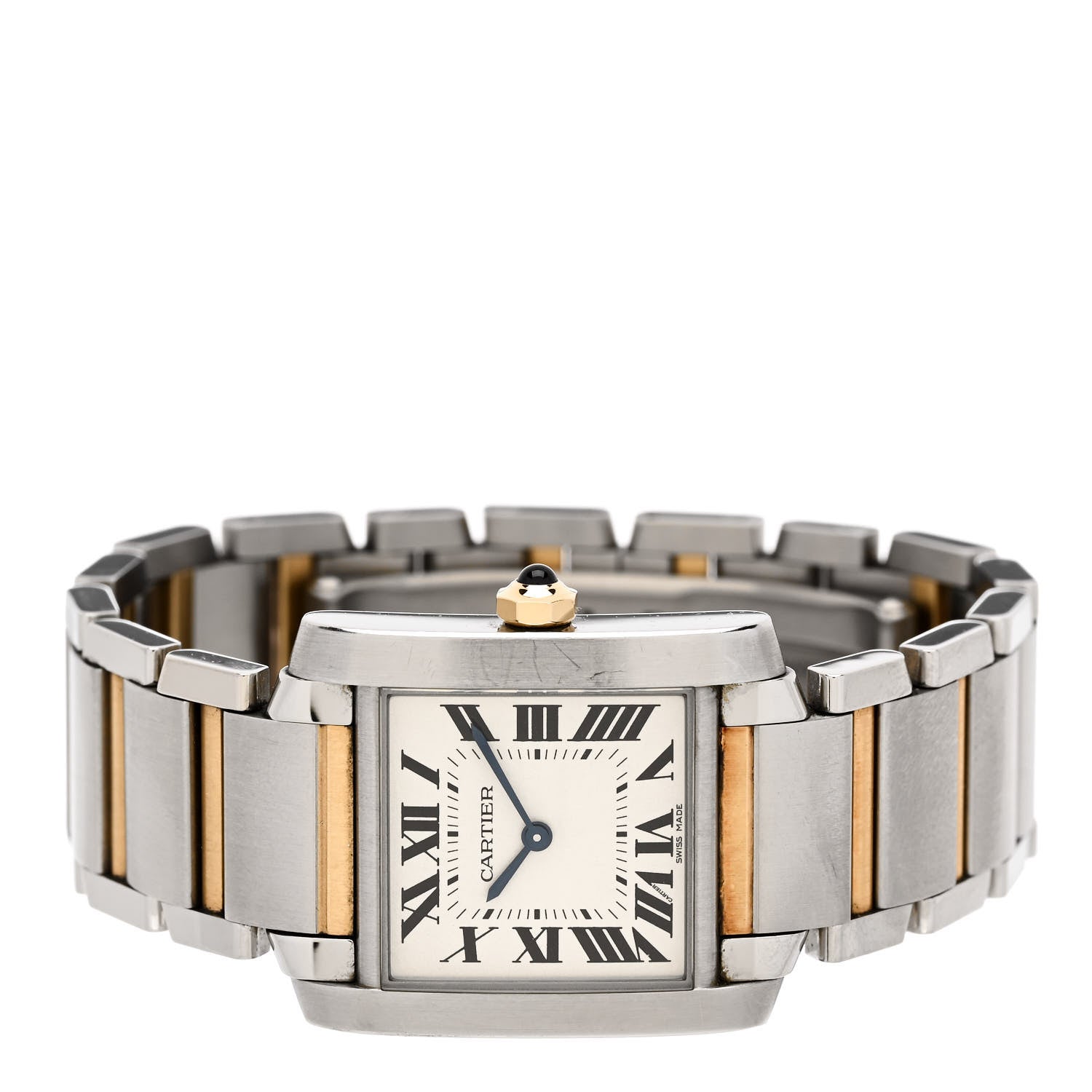 Cartier Stainless Steel 18K Yellow Gold 25mm Tank Francaise Quartz Watch 2 of 5