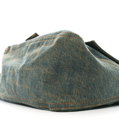 Fendi Denim Snakeskin Mama Baguette Blue 10 of 11
