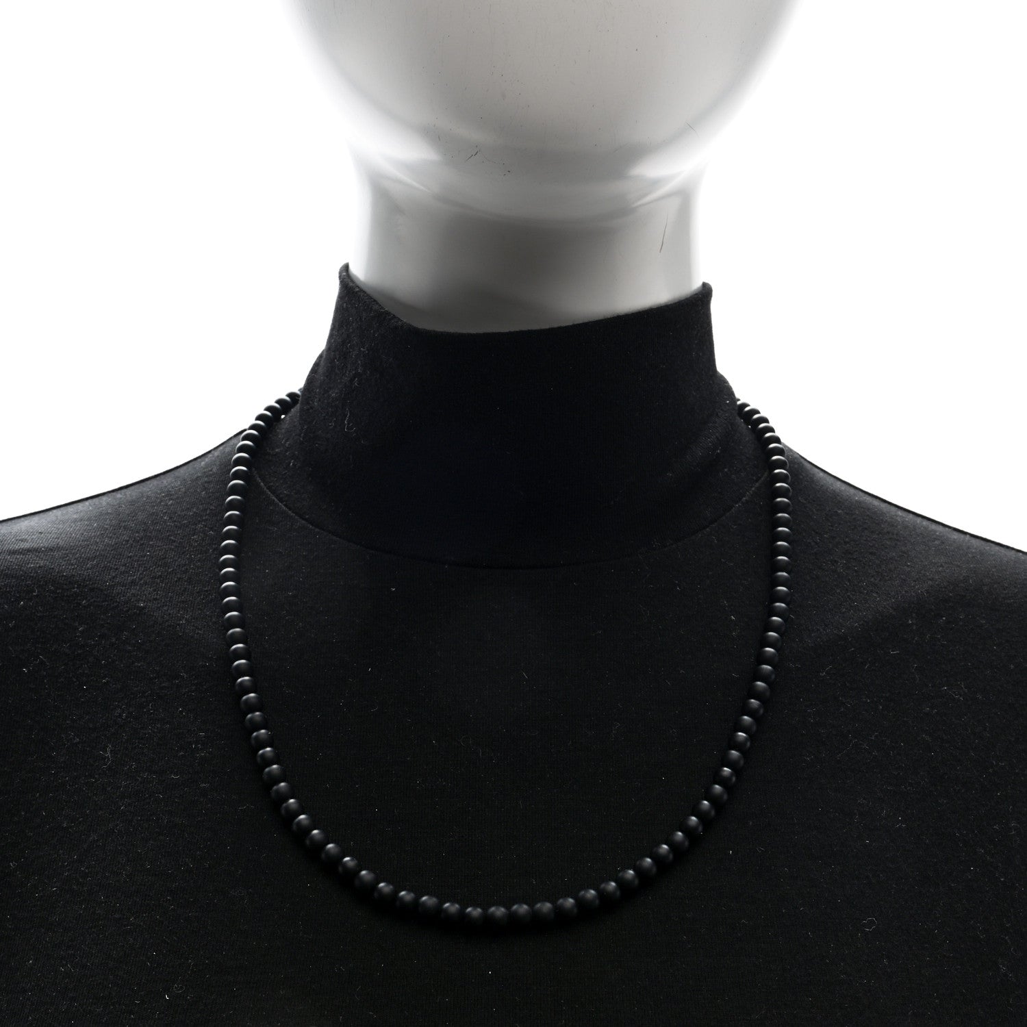 David Yurman Sterling Silver Black Onyx 5mm Spiritual Beads Necklace 2 of 4